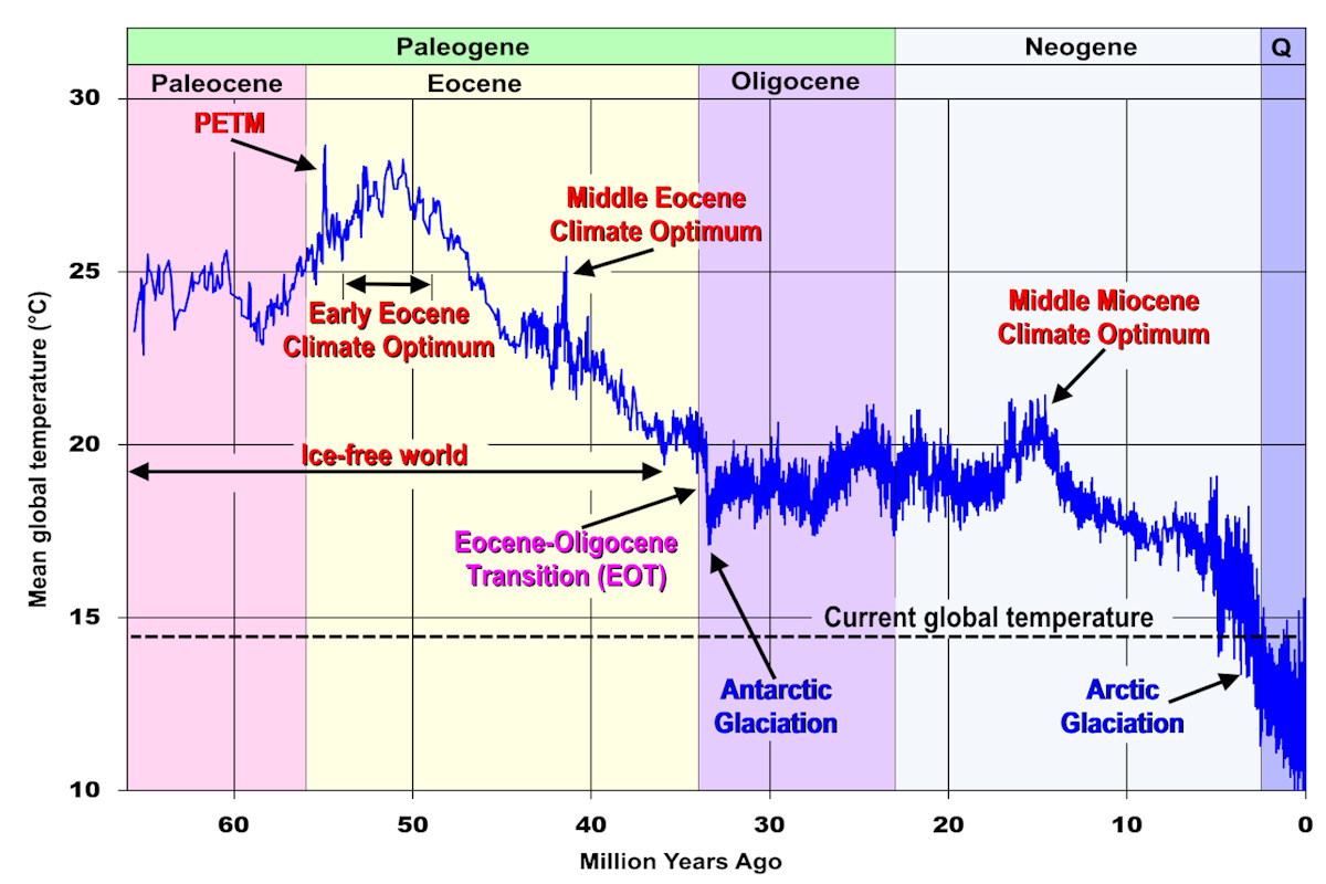 Graph of Cenozoic temperatures